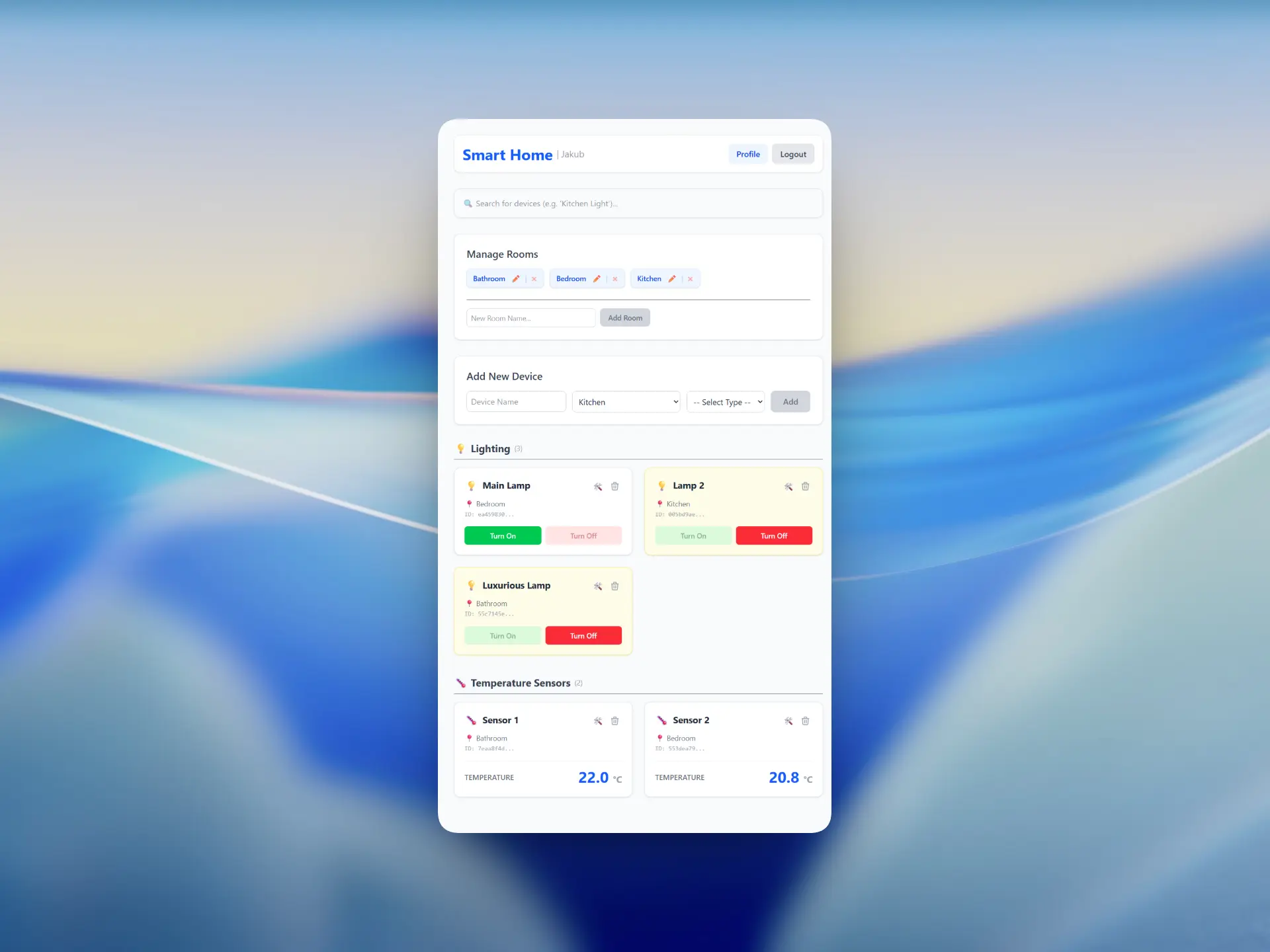 Smart Home Simulator (IoT)